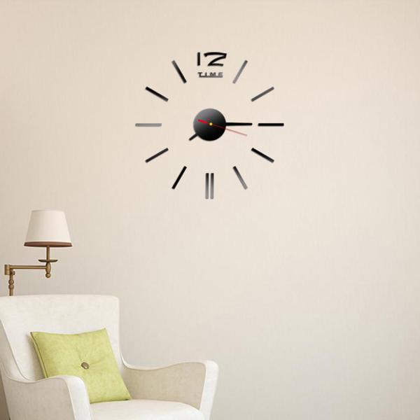 Wall Clock DIY 3D World Map Smooth Solid Acrylic Wall Sticker Bedroom Home Decor